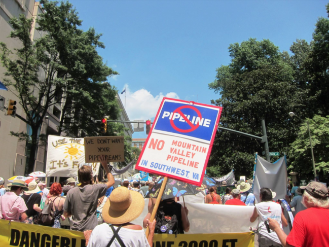 March against Mountain Valley Pipeline, August 2016 (Photo: POWHR-Protect Our Water Heritage Rights)