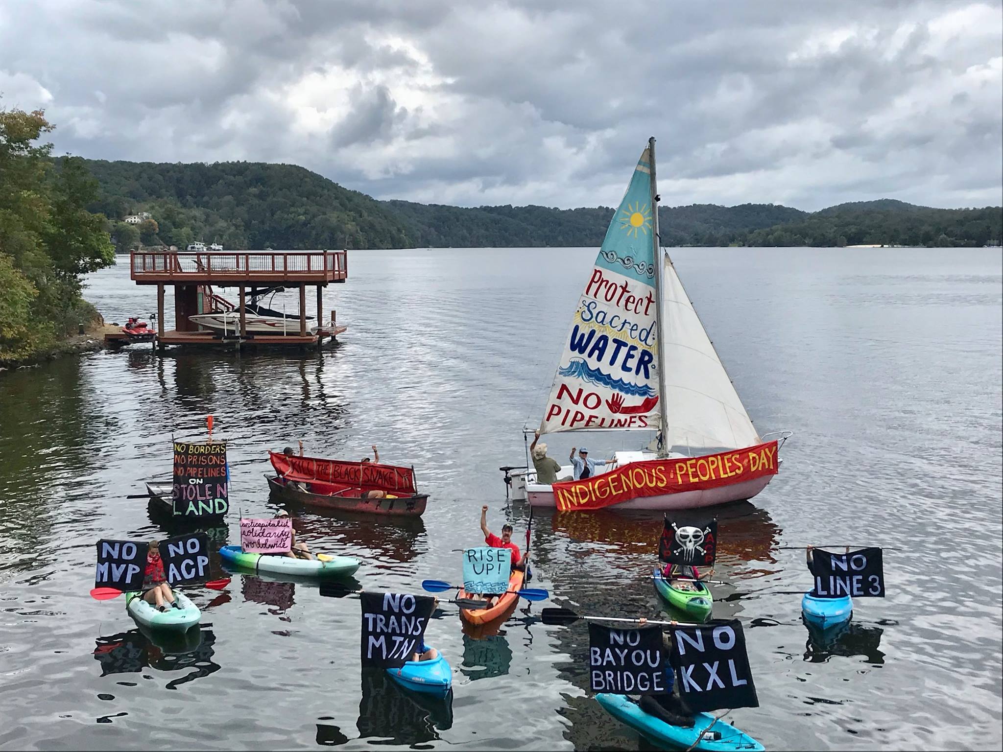 Indigenous People's Day action, October 2018 (Photo: Appalachians Against Pipelines)